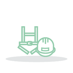 Helmet and tool belt icon